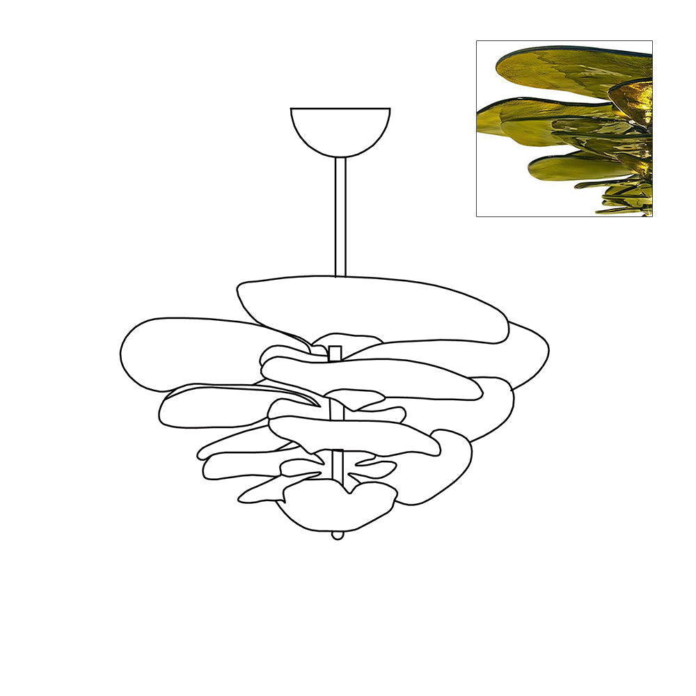 Crivs Chandelier Gold Murano Glass Petal Luxury