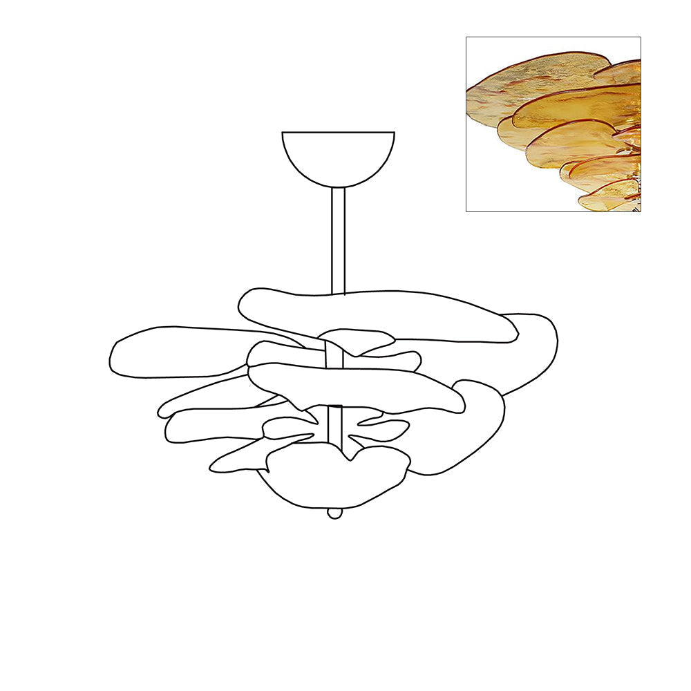 Crivs Chandelier Gold Murano Glass Petal Luxury