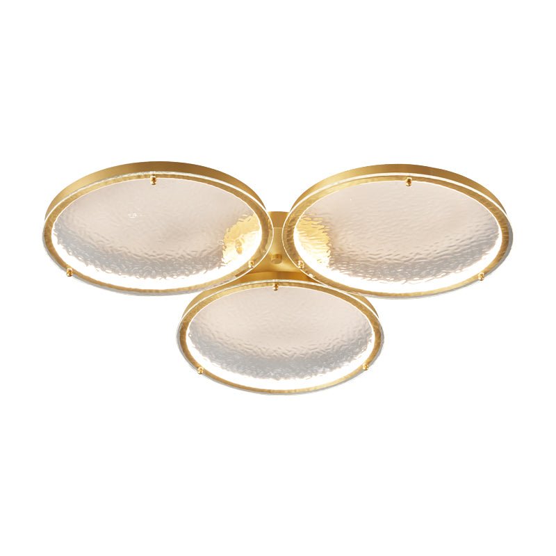 Itale Unique Rings Golden Brass Glass Ceiling Light
