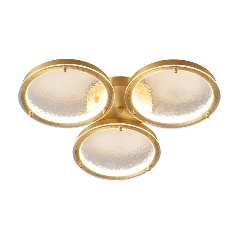 Itale Unique Rings Golden Brass Glass Ceiling Light
