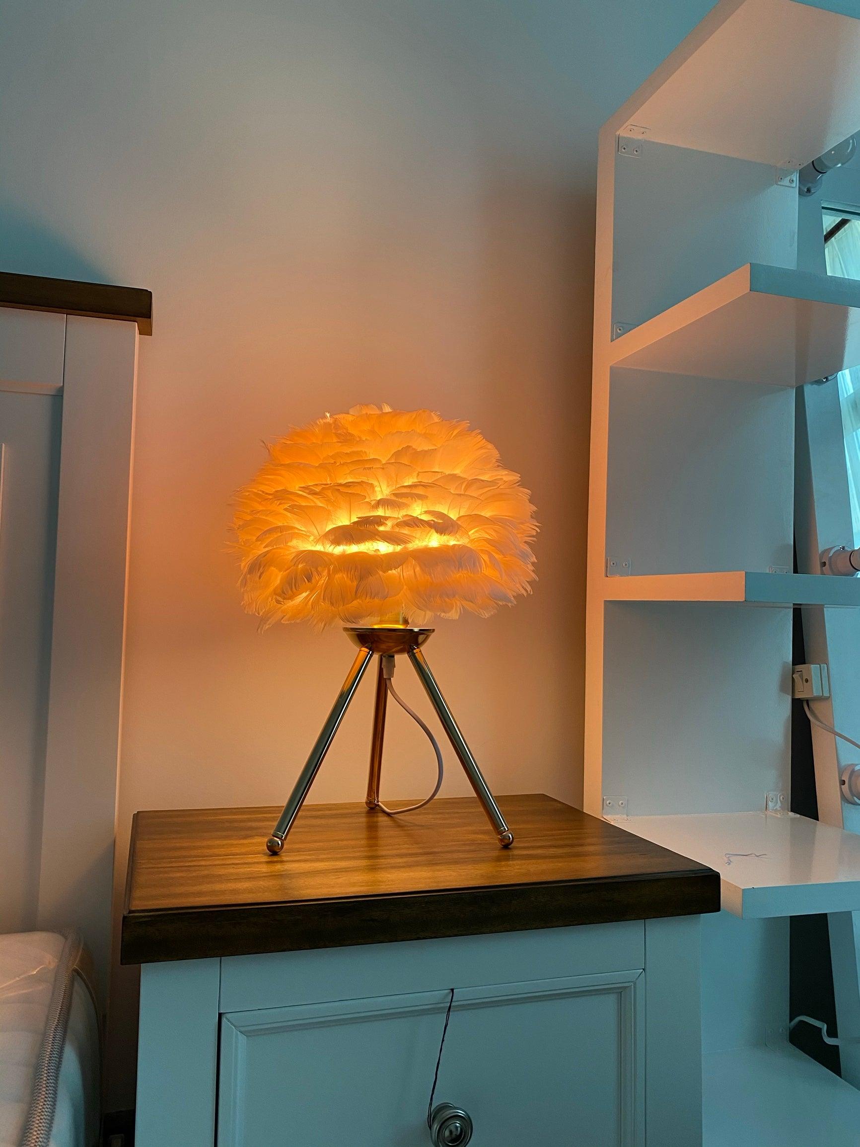 Nilo Feather Feminine Table Lamp - Neutral Decor