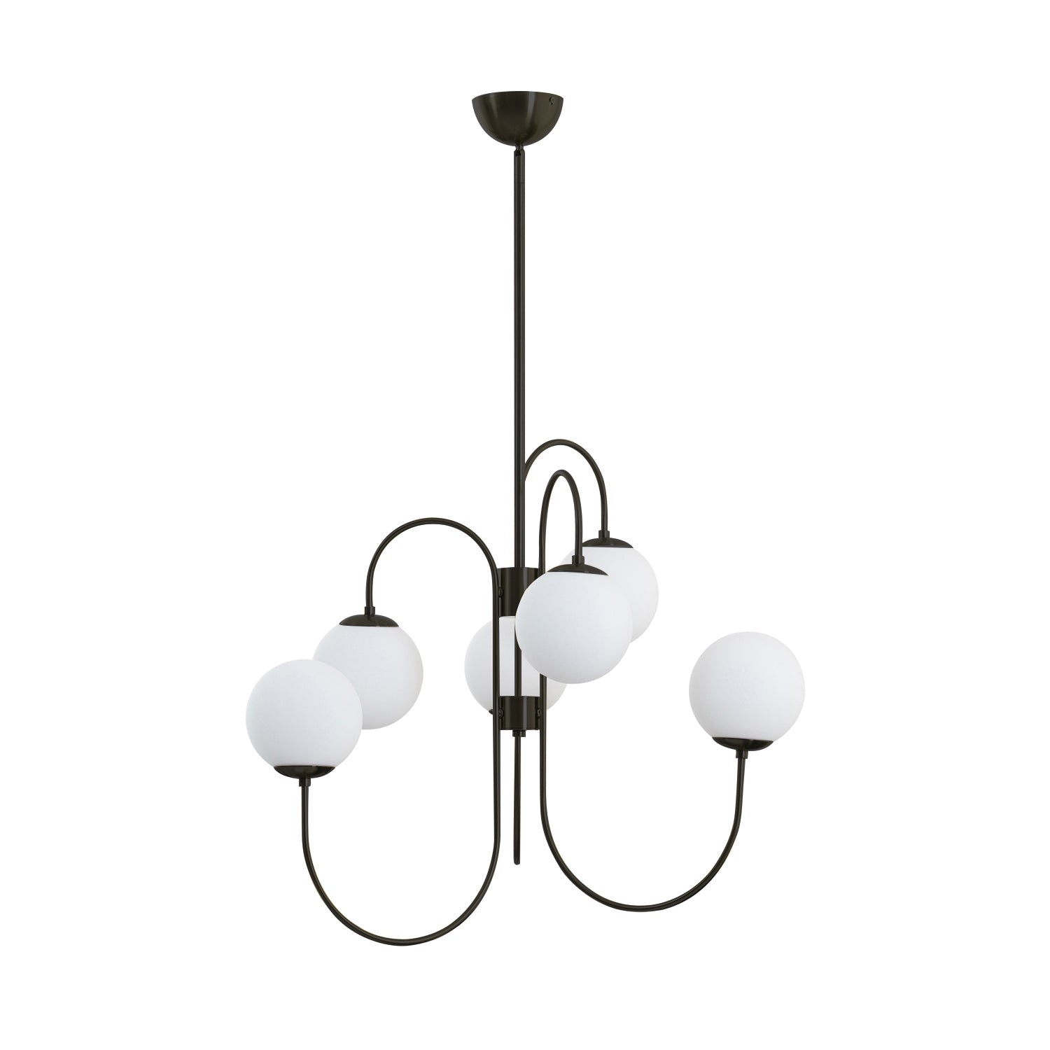 Auruaria Chandelier Brass Globe Cluster Curved Arm