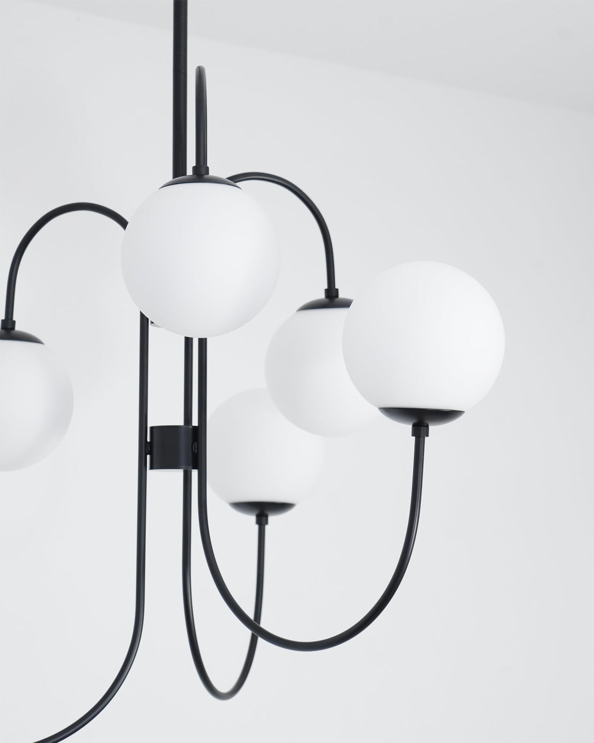 Auruaria Chandelier Brass Globe Cluster Curved Arm