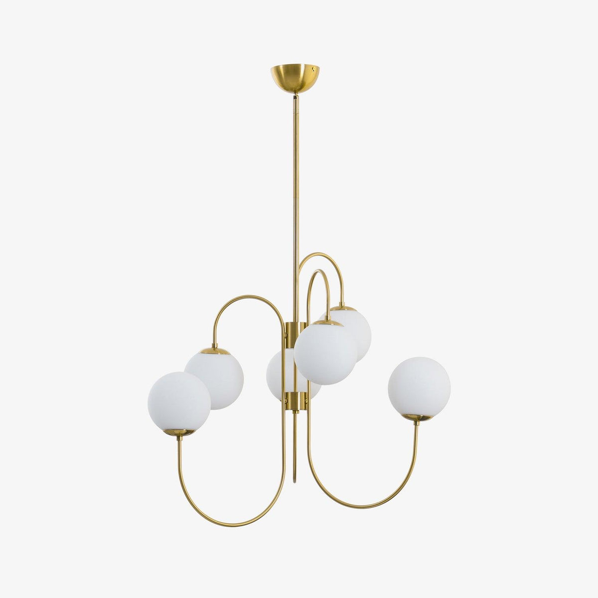 Auruaria Chandelier Brass Globe Cluster Curved Arm