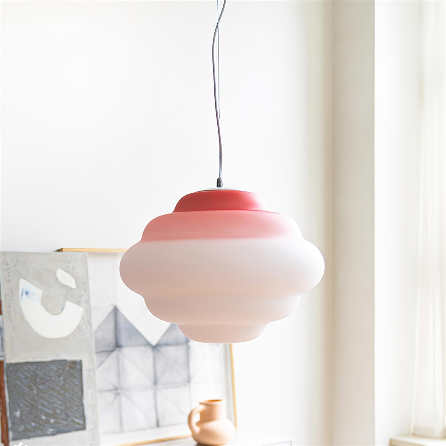 Eurvenara Premium Nordic Art Cloudy Glass Pendant Lamp