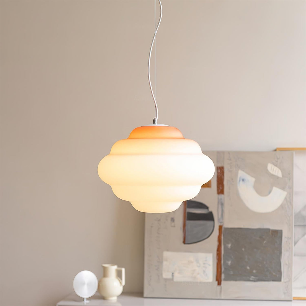Eurvenara Premium Nordic Art Cloudy Glass Pendant Lamp