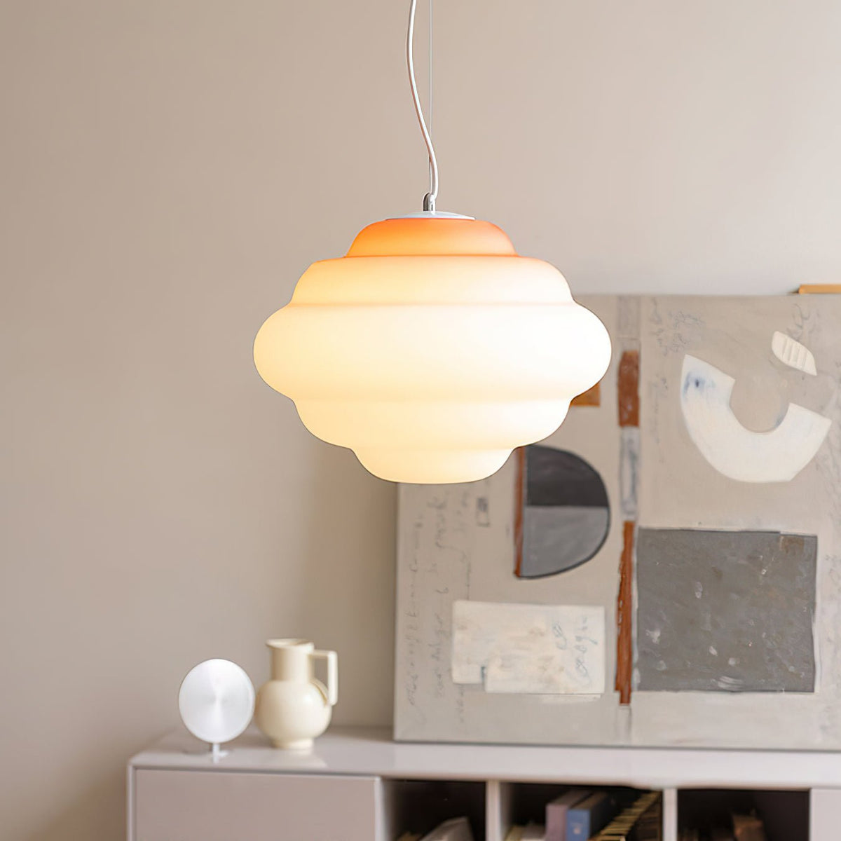Eurvenara Premium Nordic Art Cloudy Glass Pendant Lamp
