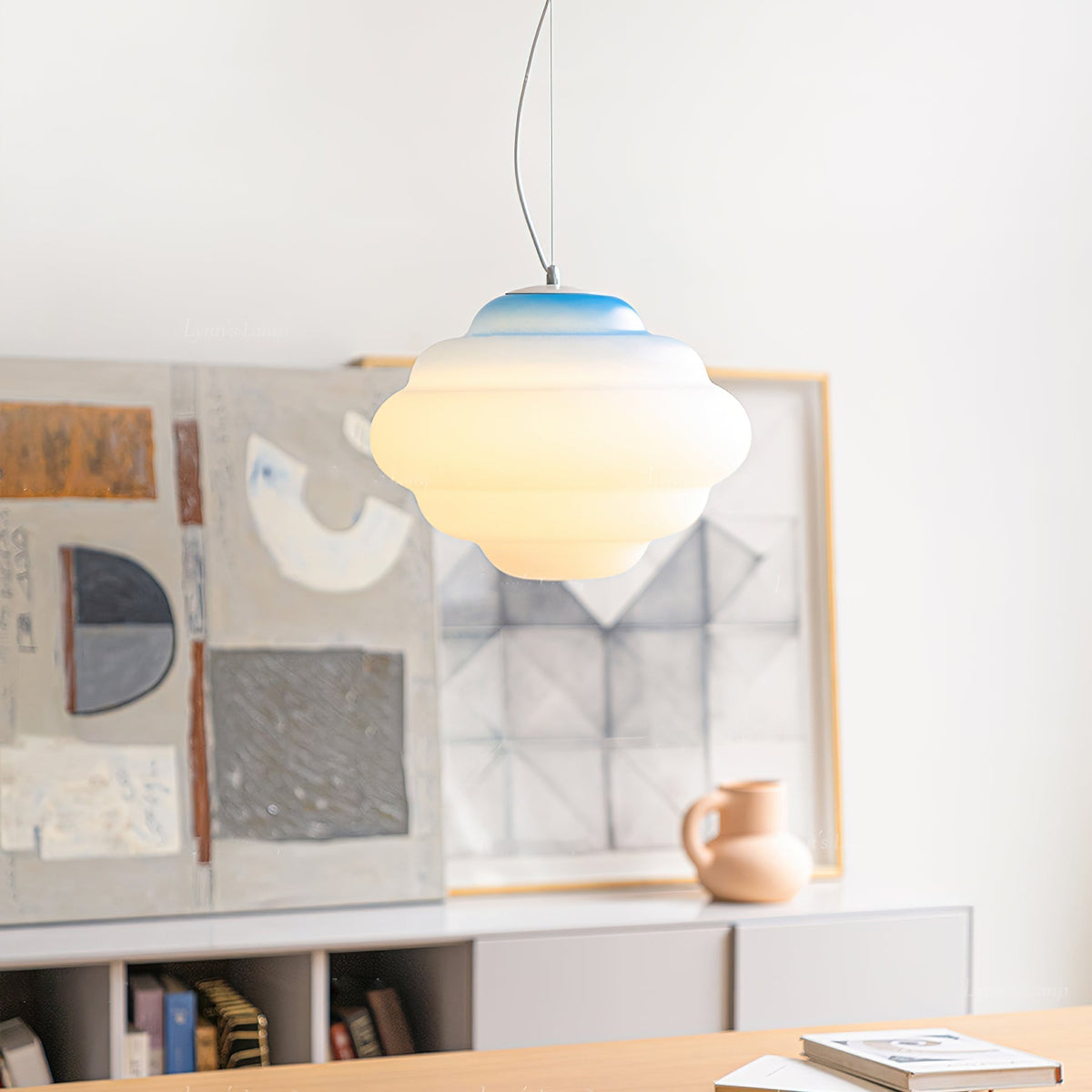Eurvenara Premium Nordic Art Cloudy Glass Pendant Lamp