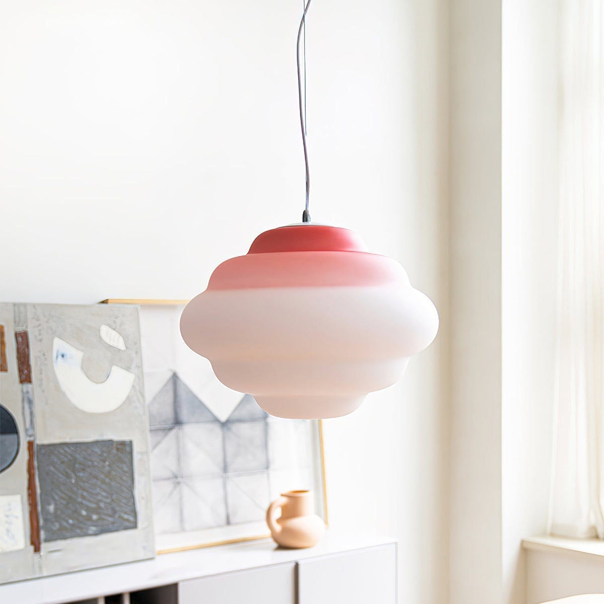 Eurvenara Premium Nordic Art Cloudy Glass Pendant Lamp