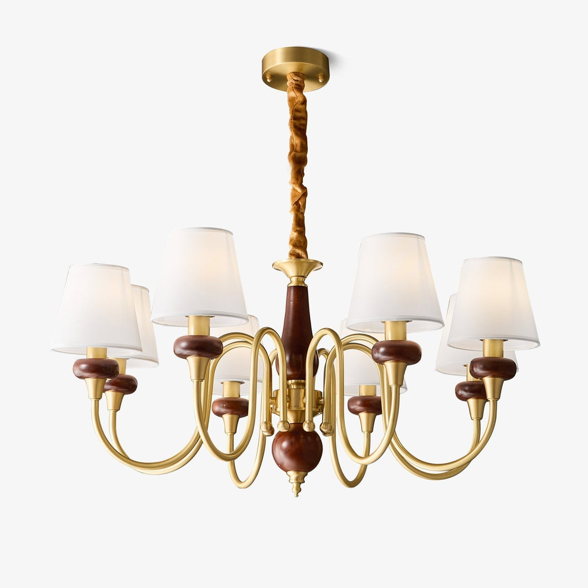 Zovena Classic Elegance Vintage Fabric Wood Chandelier