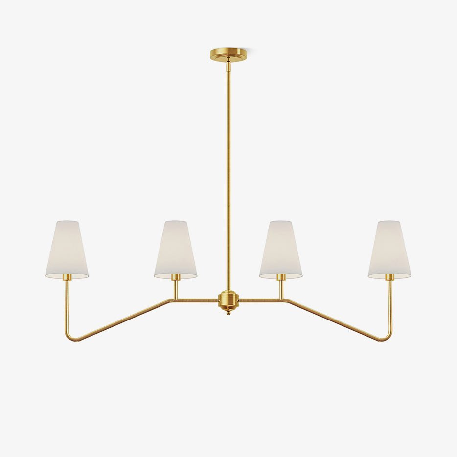 Oriinissa Chandelier Brass Curved Beige Linear