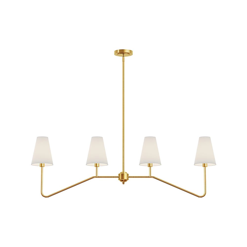 Oriinissa Chandelier Brass Curved Beige Linear