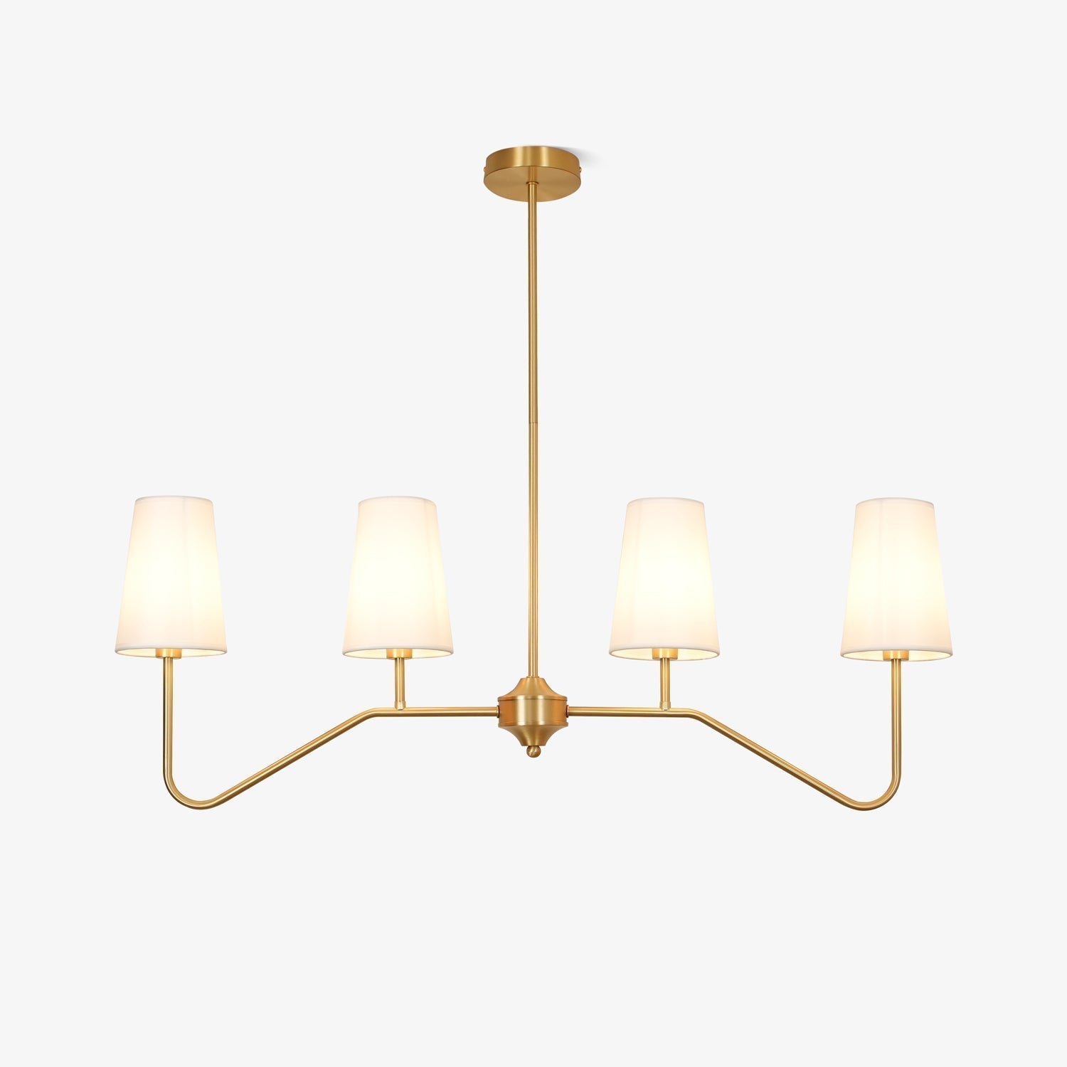 Oriinissa Chandelier Brass Curved Beige Linear