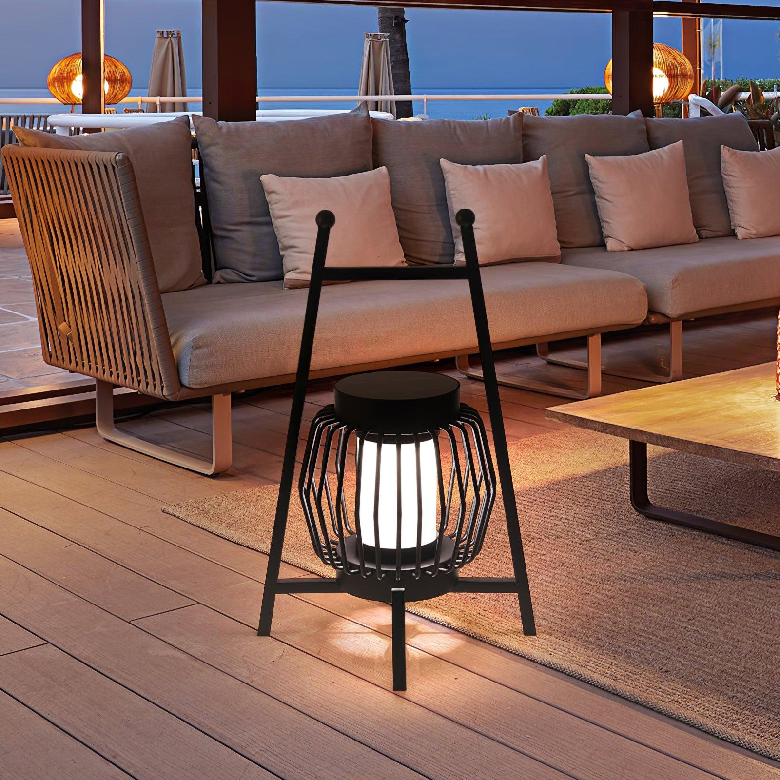 Vithair Oriental Wooden Outdoor Floor Lamp