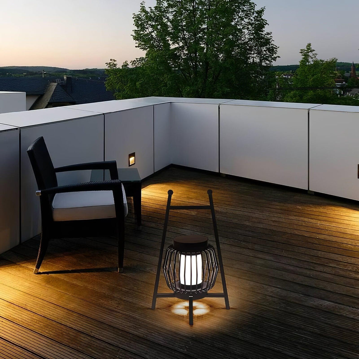 Vithair Oriental Wooden Outdoor Floor Lamp