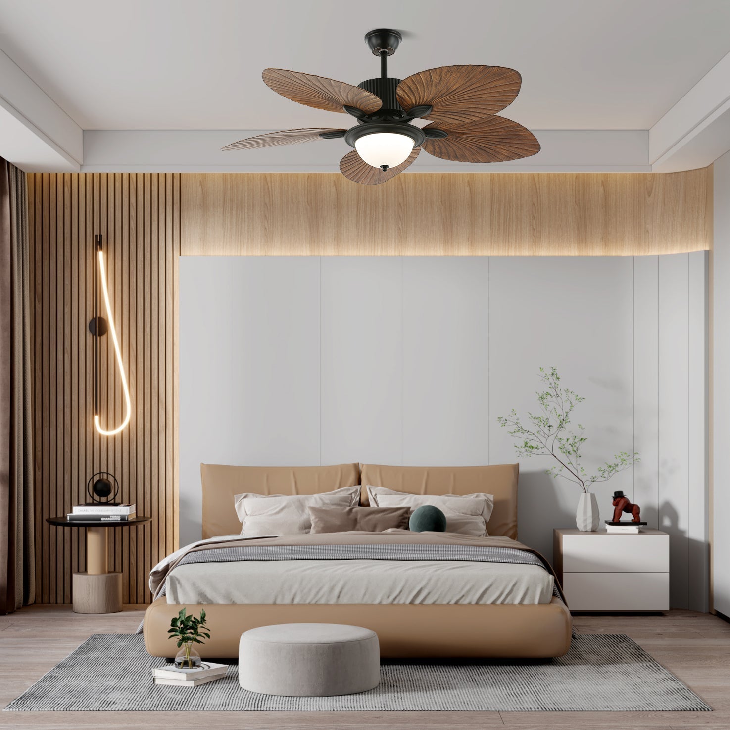 Virel Tropical Wood Ceiling Fan Light