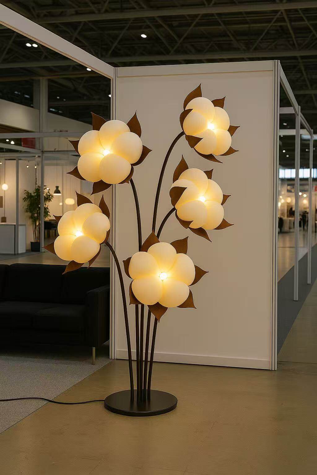 Sylvianne Green Blossom Floor Lamp