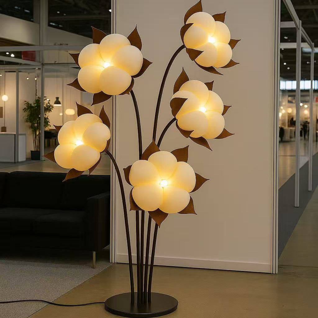 Sylvianne Green Blossom Floor Lamp