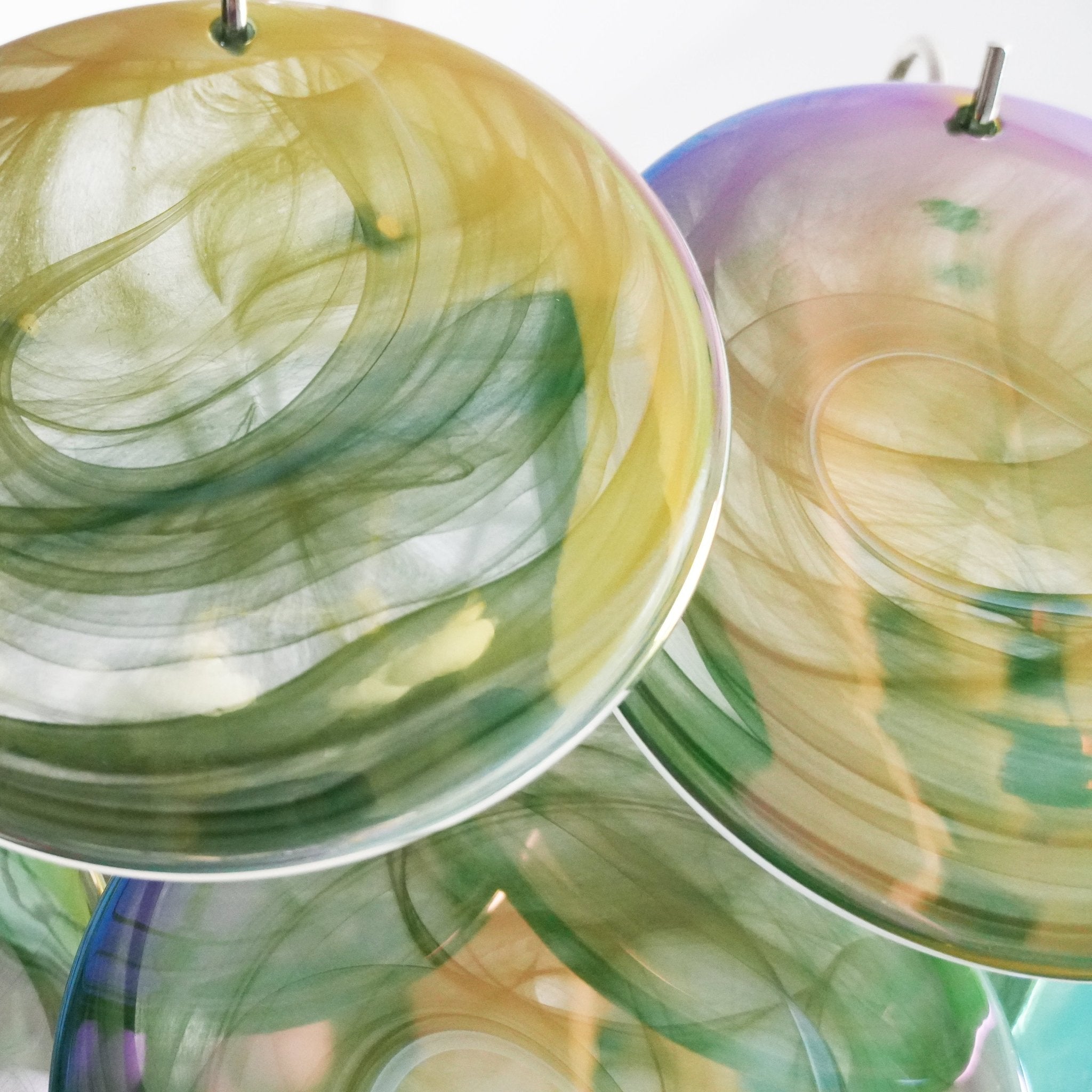 Lioraline Chandelier Green Murano Glass Disc Contemporary