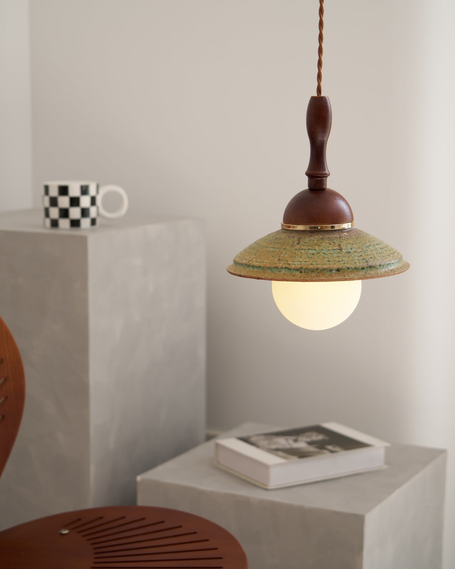 Macell Nordic Art Wood Ceramics Pendant Lamp