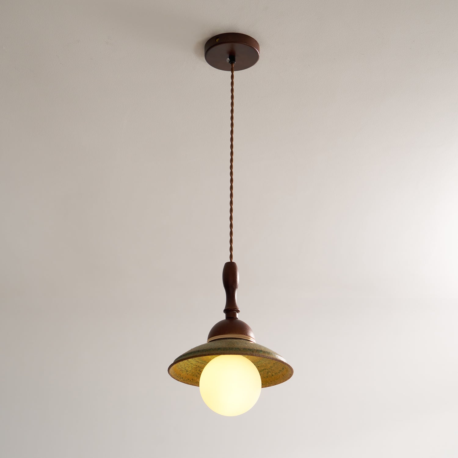 Macell Nordic Art Wood Ceramics Pendant Lamp