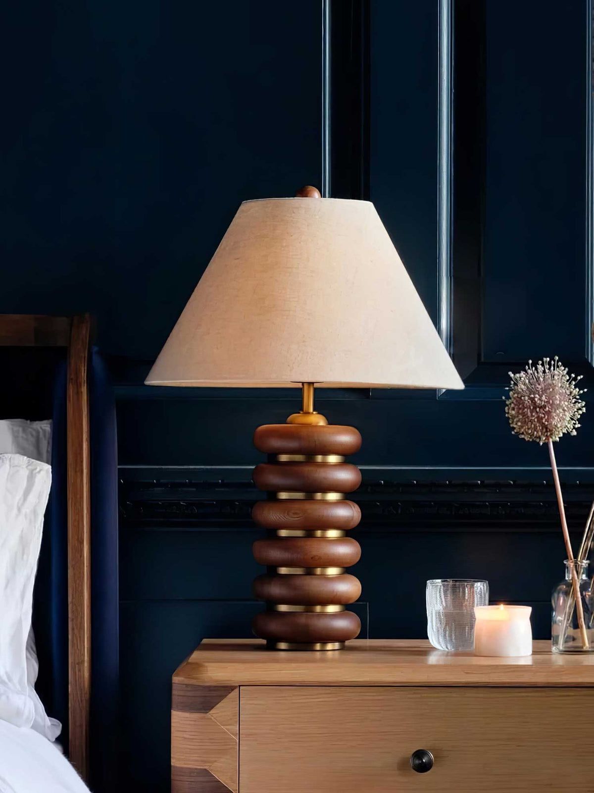Rinalia Minimalist Wood Table Lamp