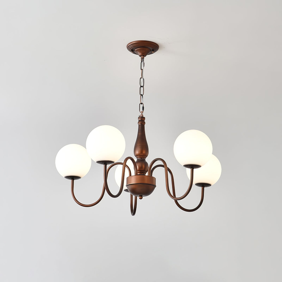 Grelor Chandelier Copper & Glass Grove Ball