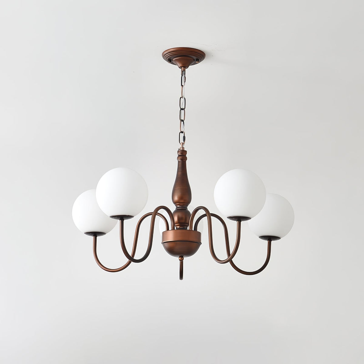 Grelor Chandelier Copper & Glass Grove Ball