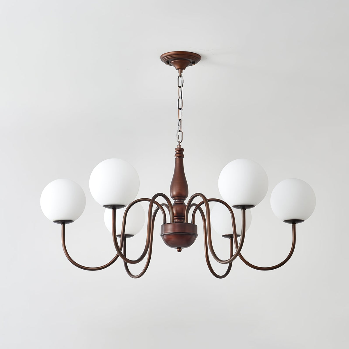 Grelor Chandelier Copper & Glass Grove Ball