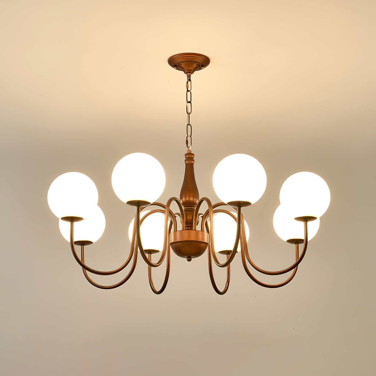 Grelor Chandelier Copper & Glass Grove Ball