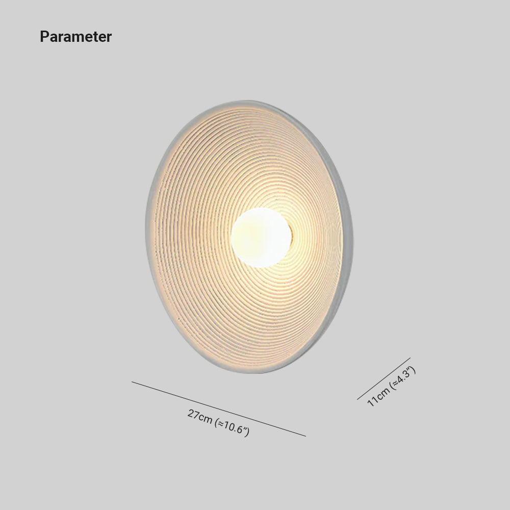 Aria Modern Round Indoor Wall Lamp Wood Bedroom Living Room - Neutral Decor