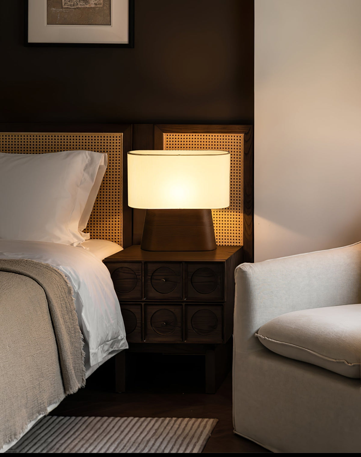 Grashen Wood & Fabric Table Lamp
