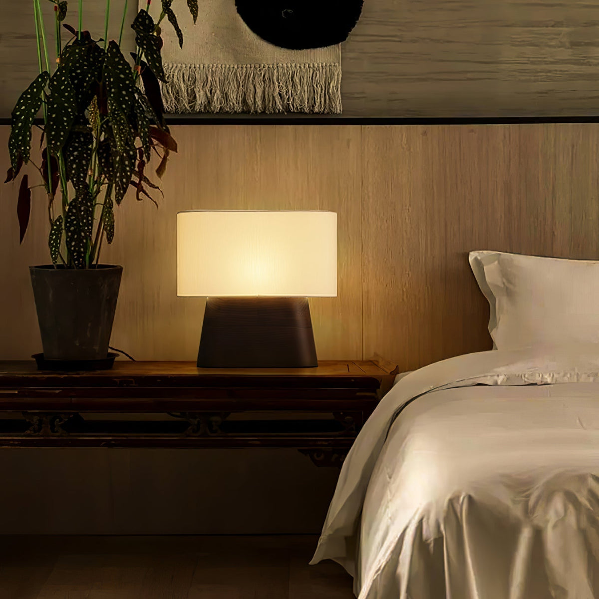 Grashen Wood & Fabric Table Lamp
