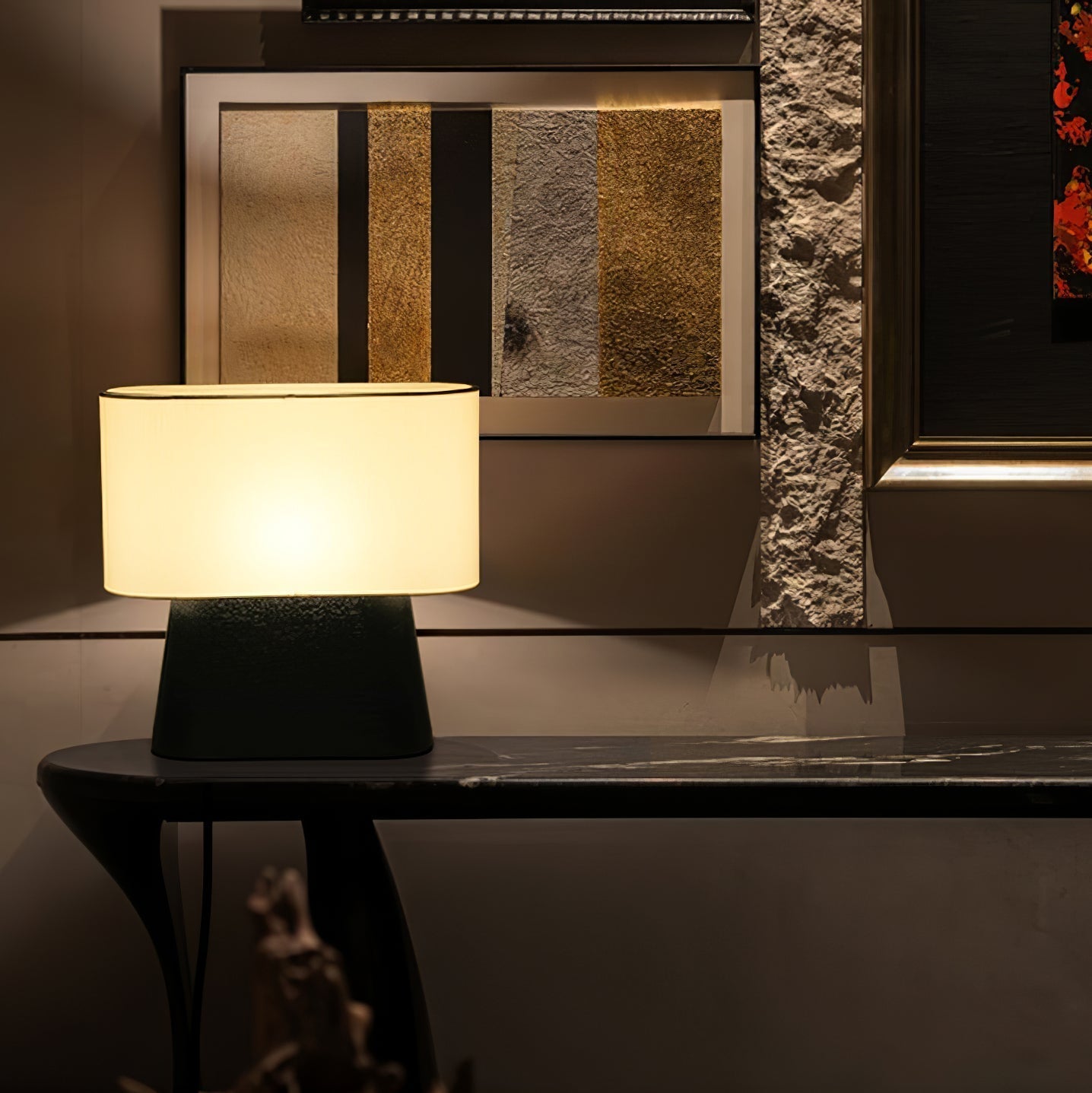 Grashen Wood & Fabric Table Lamp