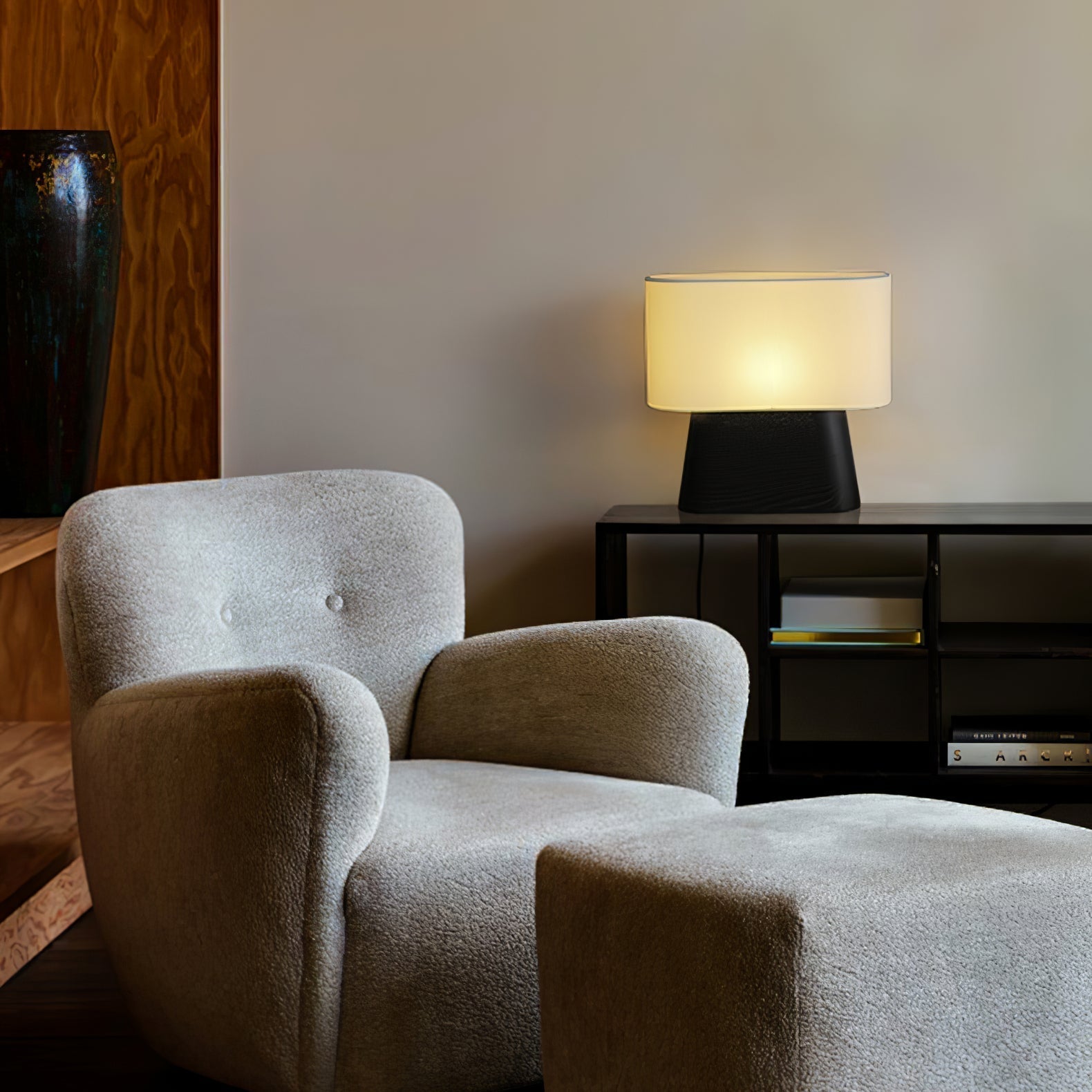 Grashen Wood & Fabric Table Lamp