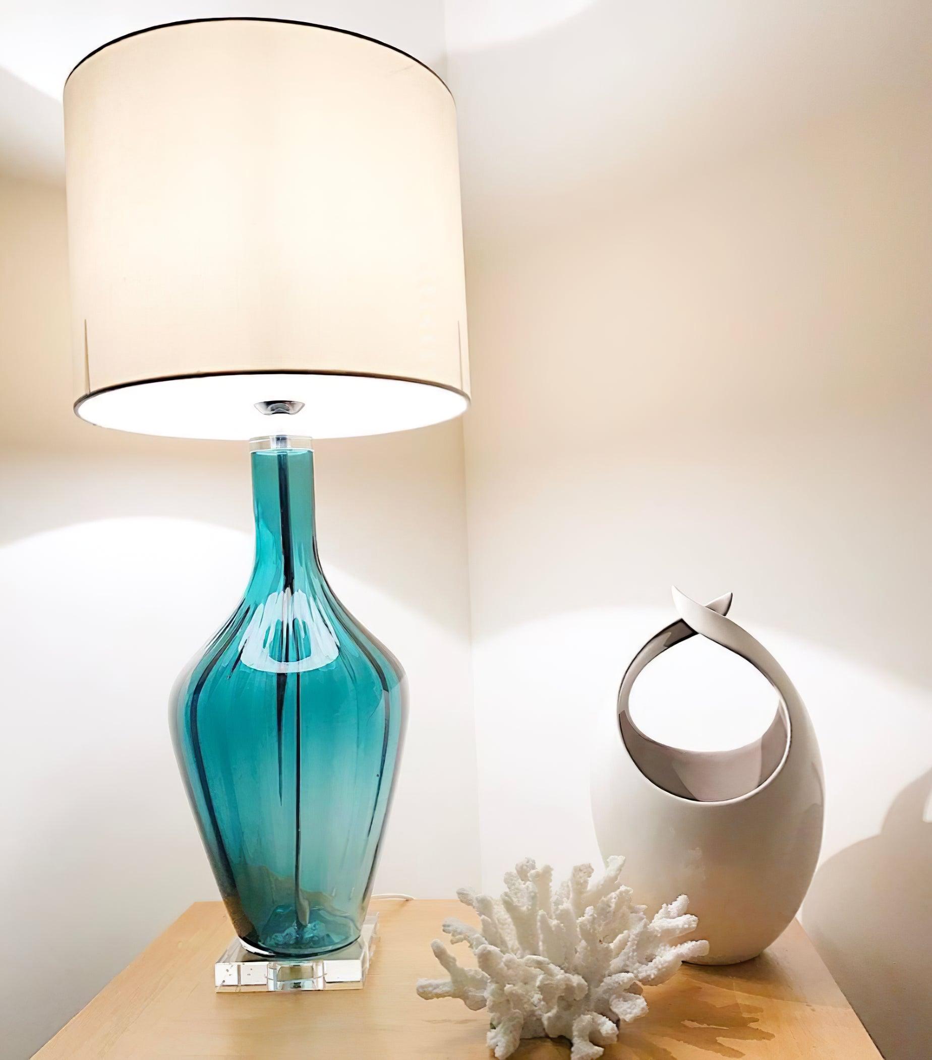Syphae Glass Table Lamp - Neutral Decor