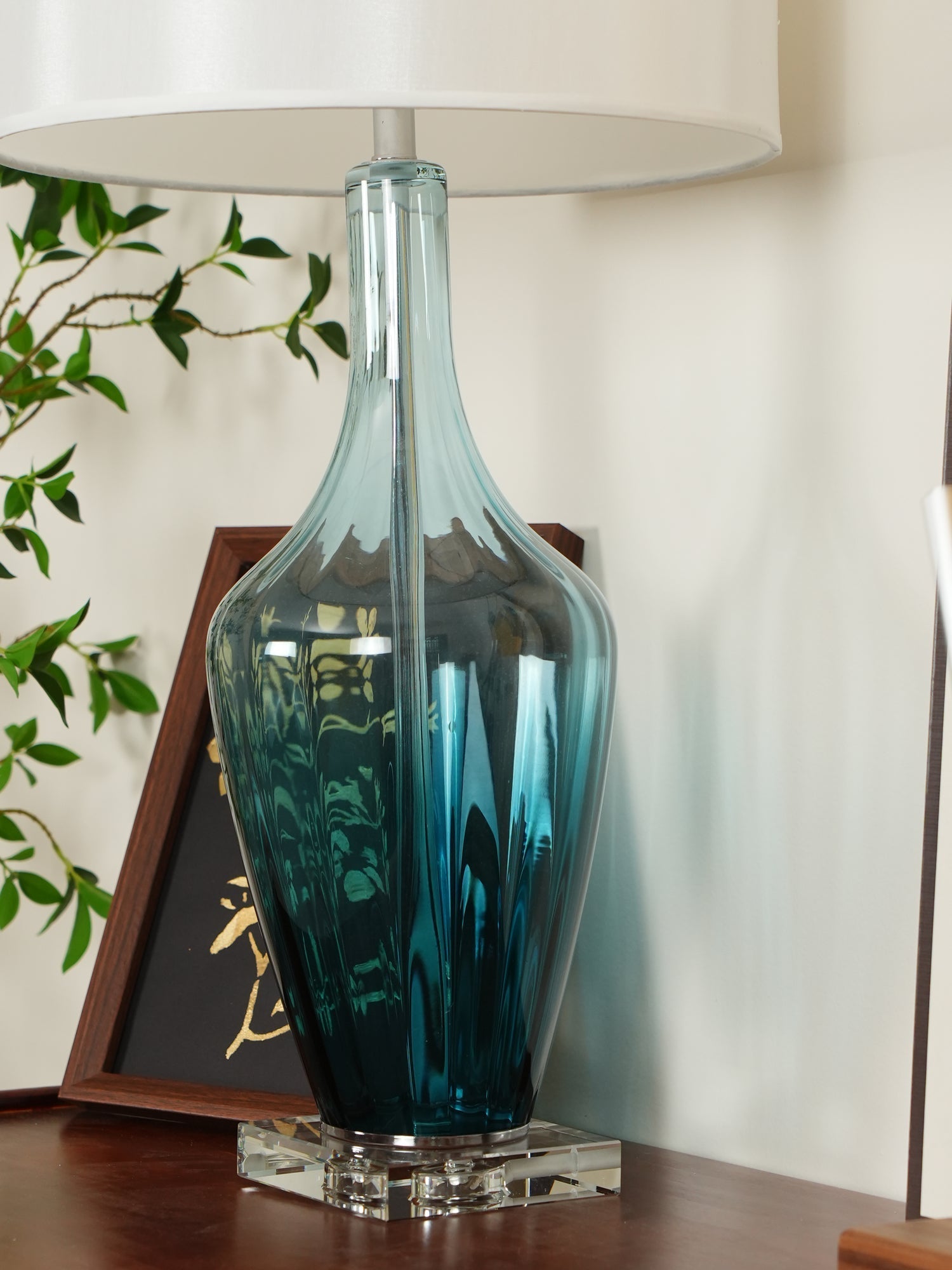 Syphae Glass Table Lamp - Neutral Decor