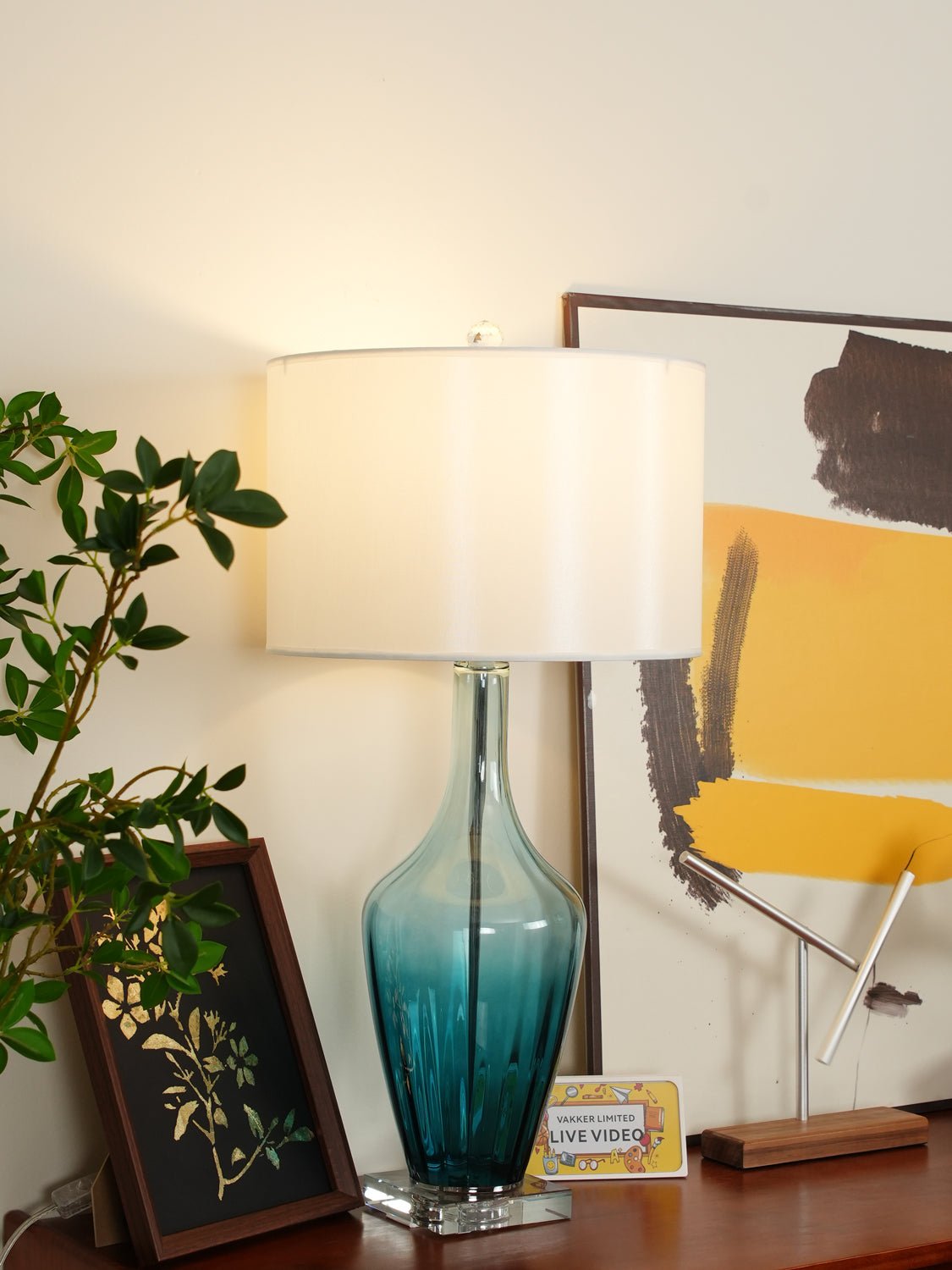 Syphae Glass Table Lamp - Neutral Decor