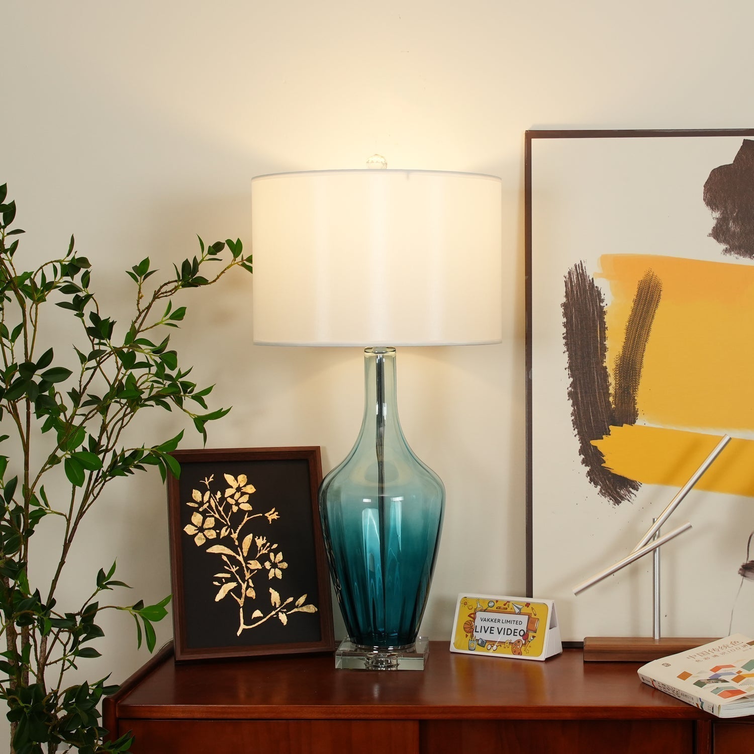 Syphae Glass Table Lamp - Neutral Decor