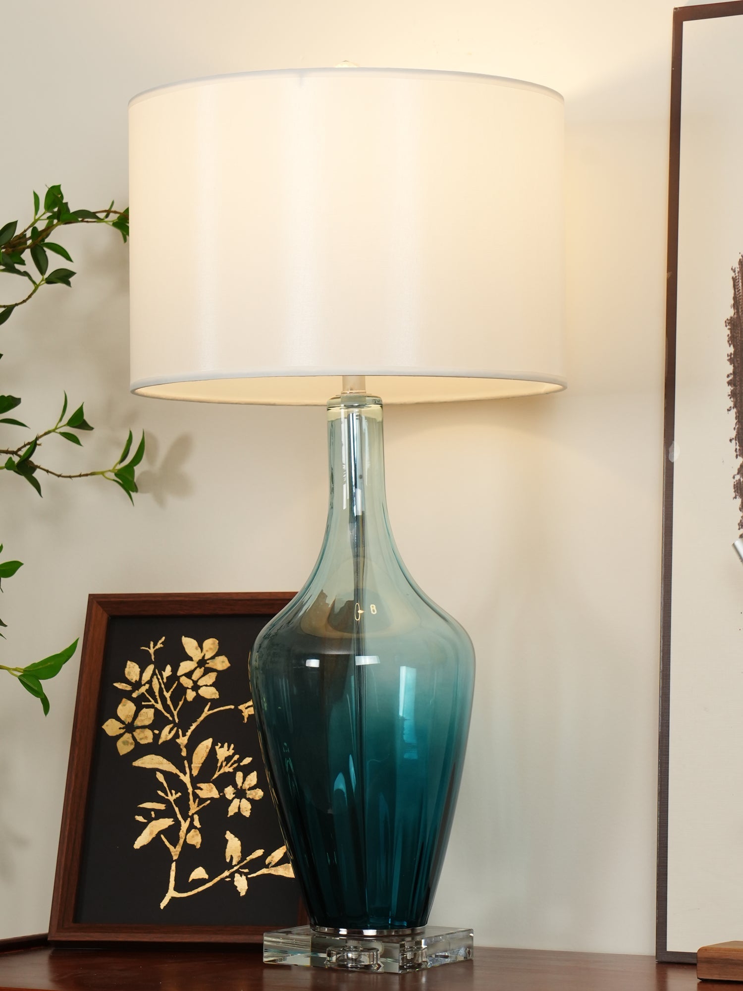 Syphae Glass Table Lamp - Neutral Decor