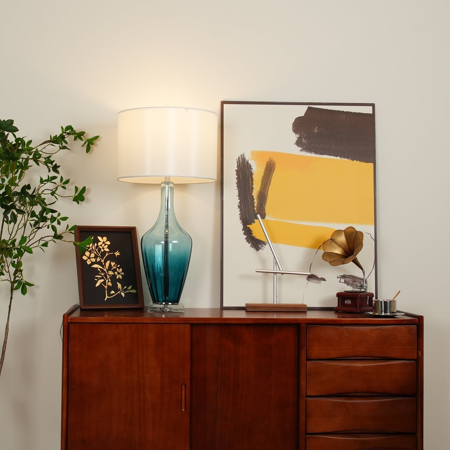 Syphae Glass Table Lamp - Neutral Decor