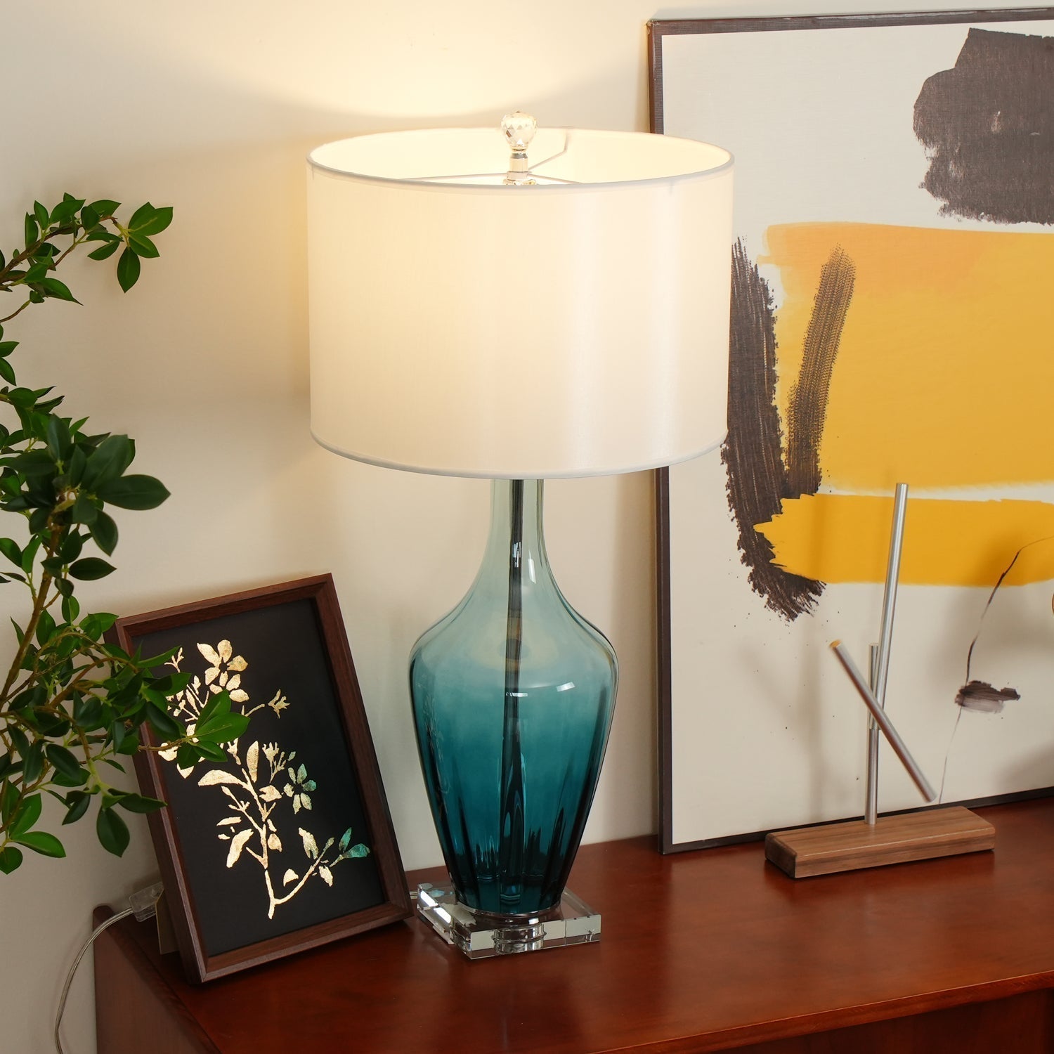 Syphae Glass Table Lamp - Neutral Decor