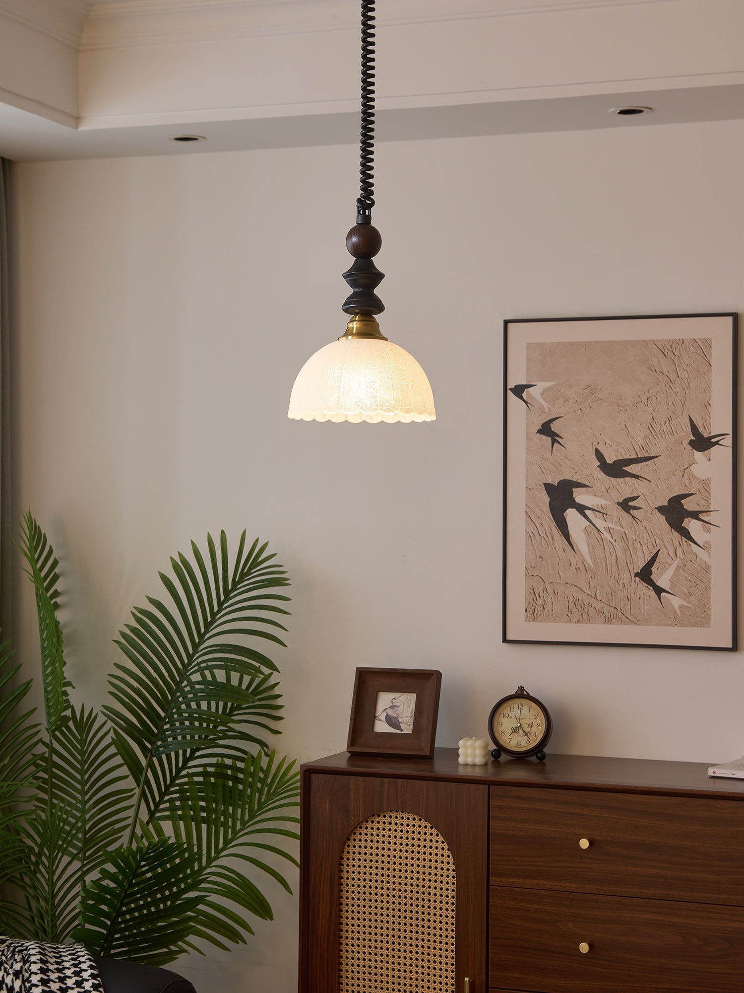 Halcyon Modern Minimalist Arch Wood Pendant Light