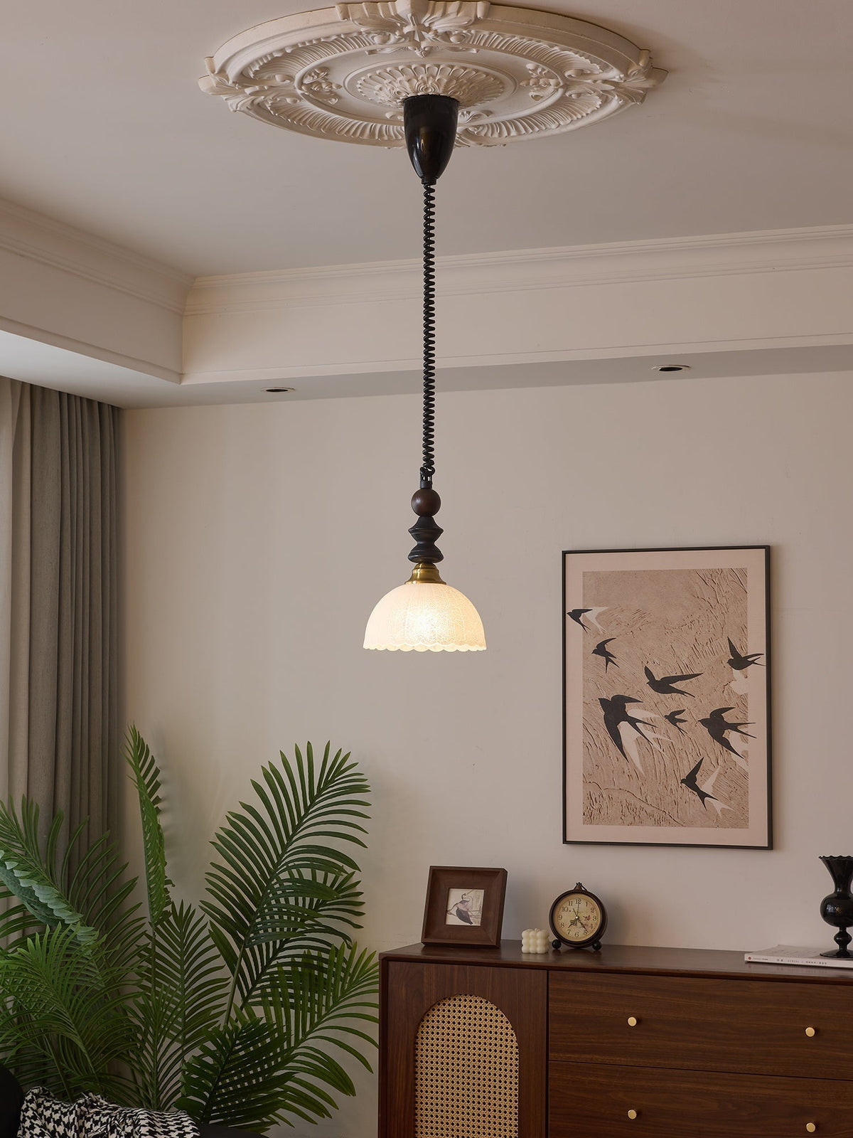 Halcyon Modern Minimalist Arch Wood Pendant Light
