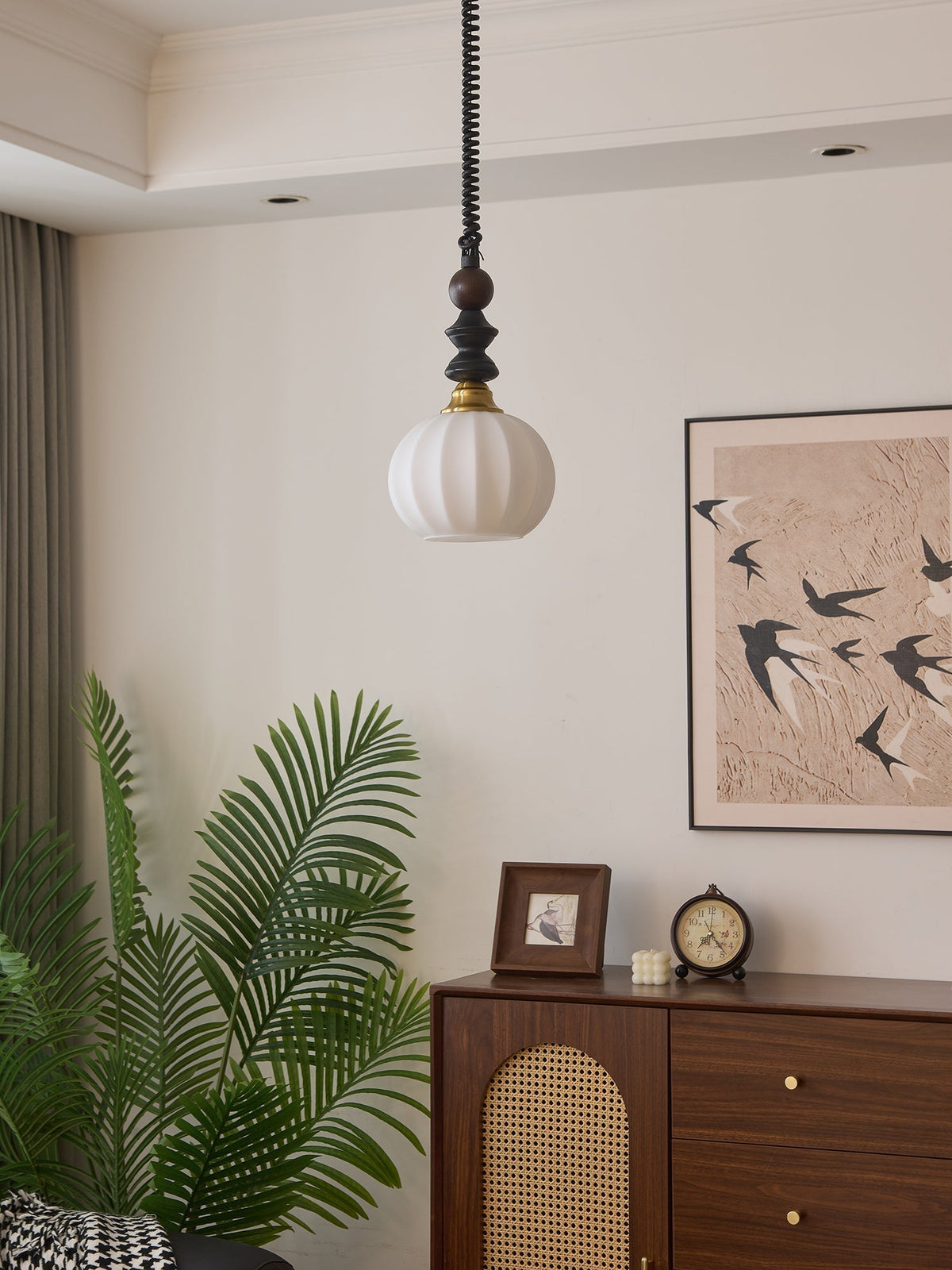 Halcyon Modern Minimalist Arch Wood Pendant Light