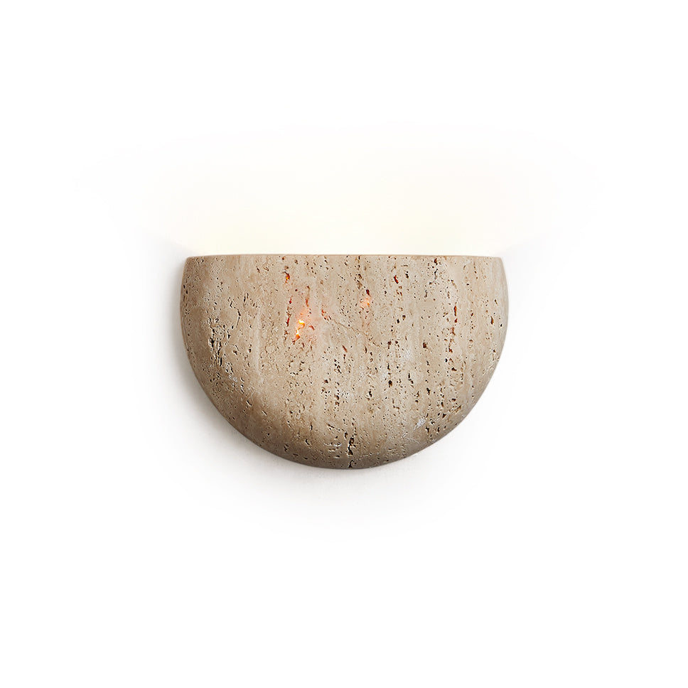 Cuvenarae Modern Minimalist Moon Travertine Wall Lamp - Neutral Decor
