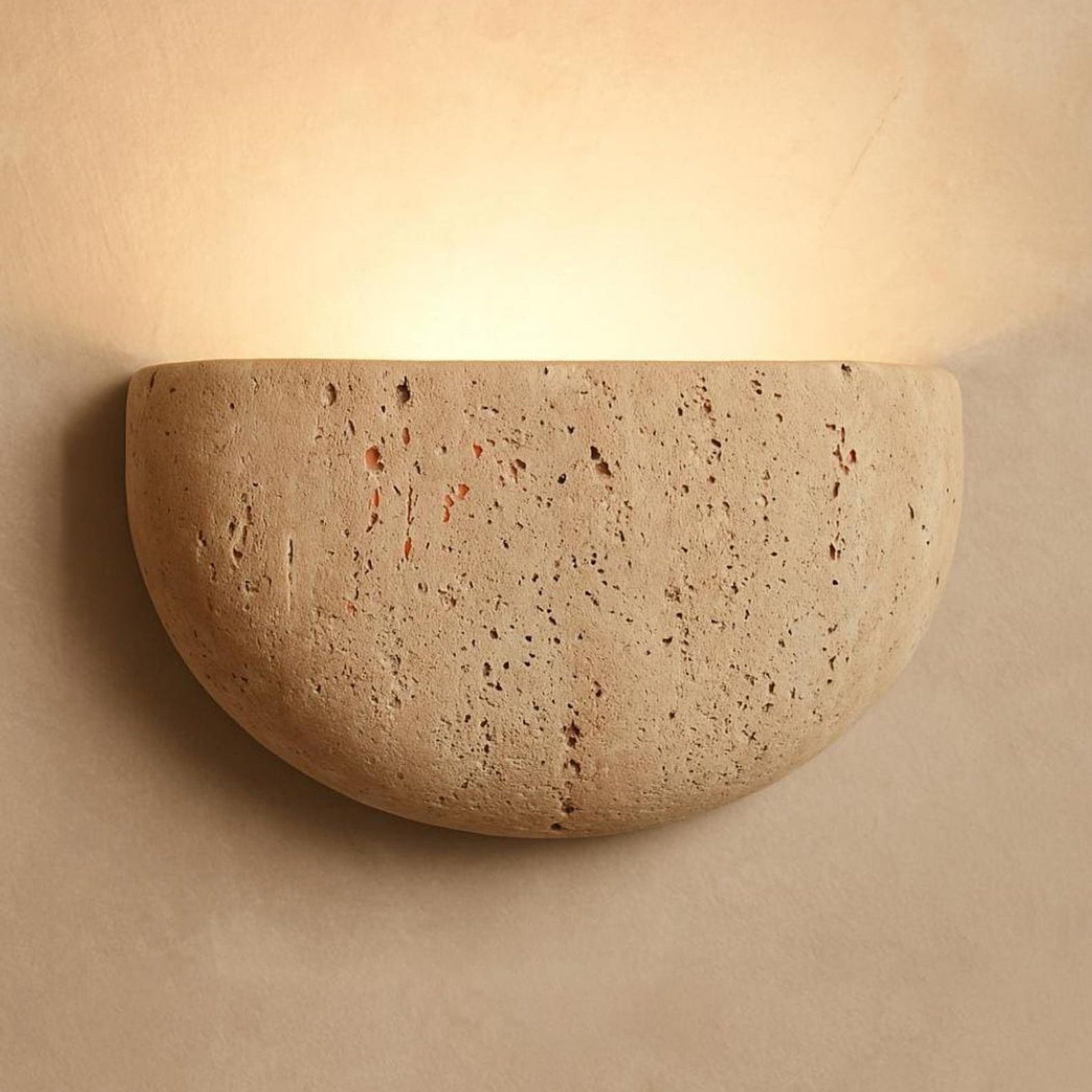 Cuvenarae Modern Minimalist Moon Travertine Wall Lamp