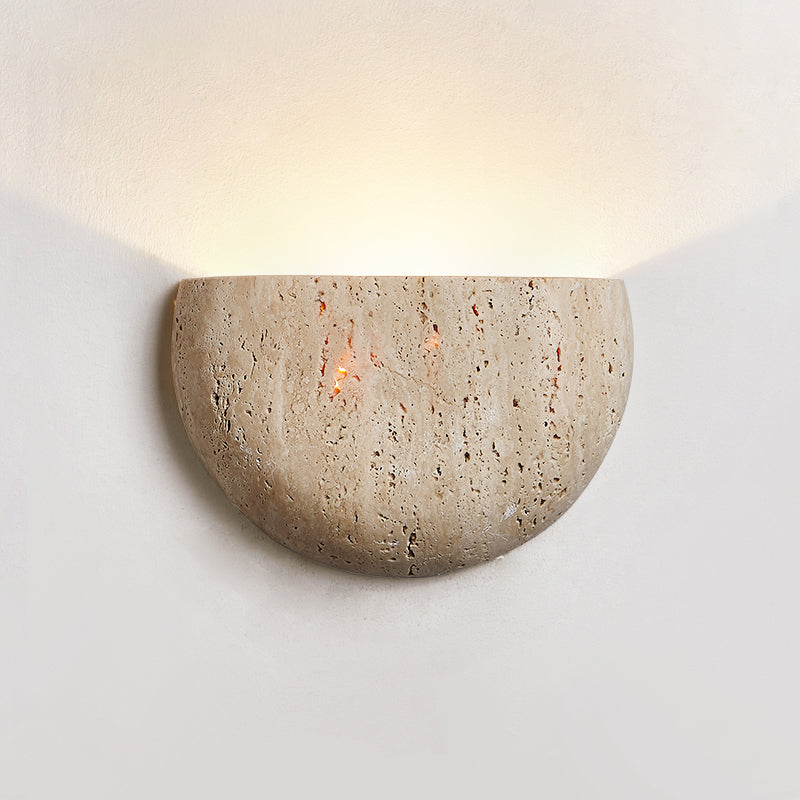 Cuvenarae Modern Minimalist Moon Travertine Wall Lamp - Neutral Decor