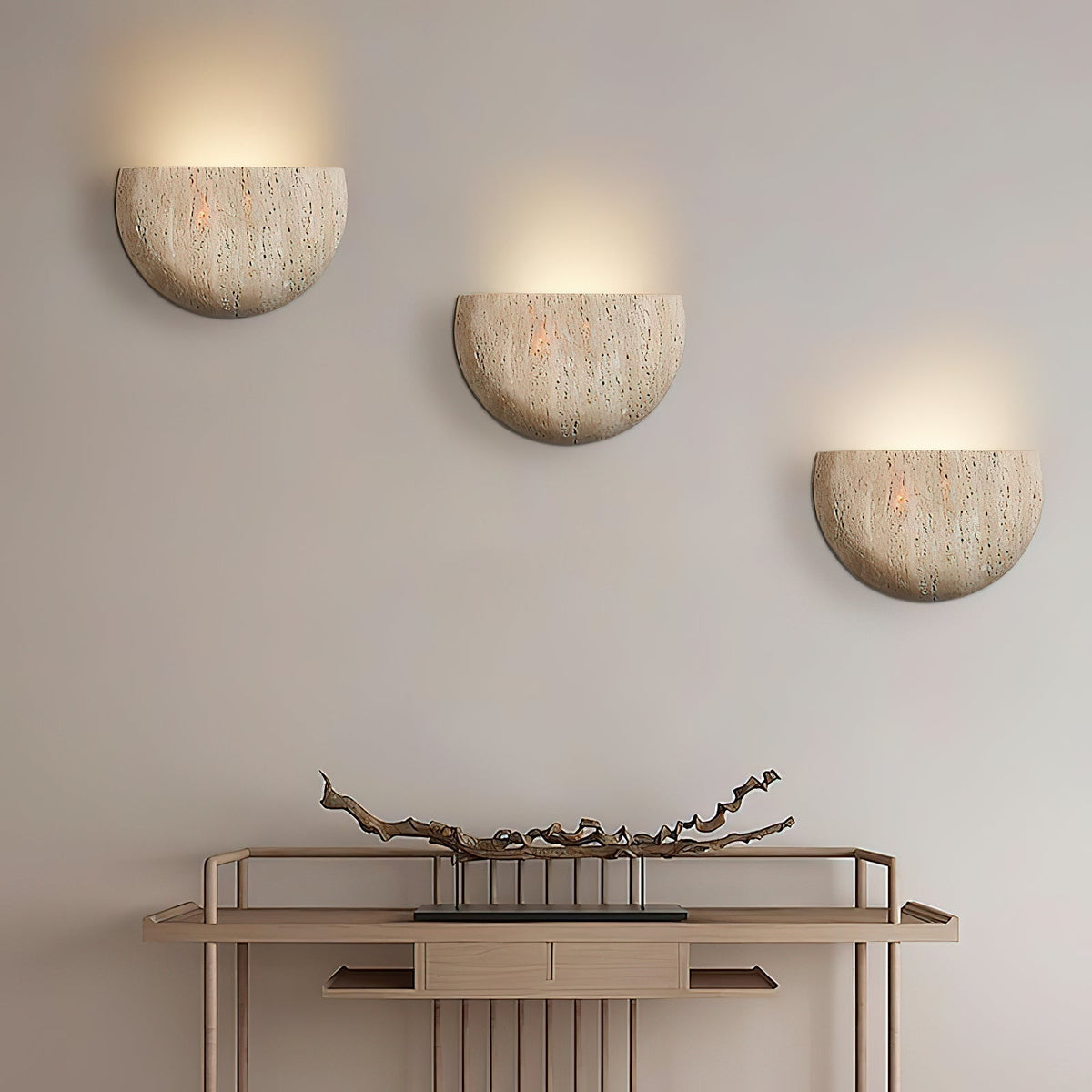 Cuvenarae Modern Minimalist Moon Travertine Wall Lamp
