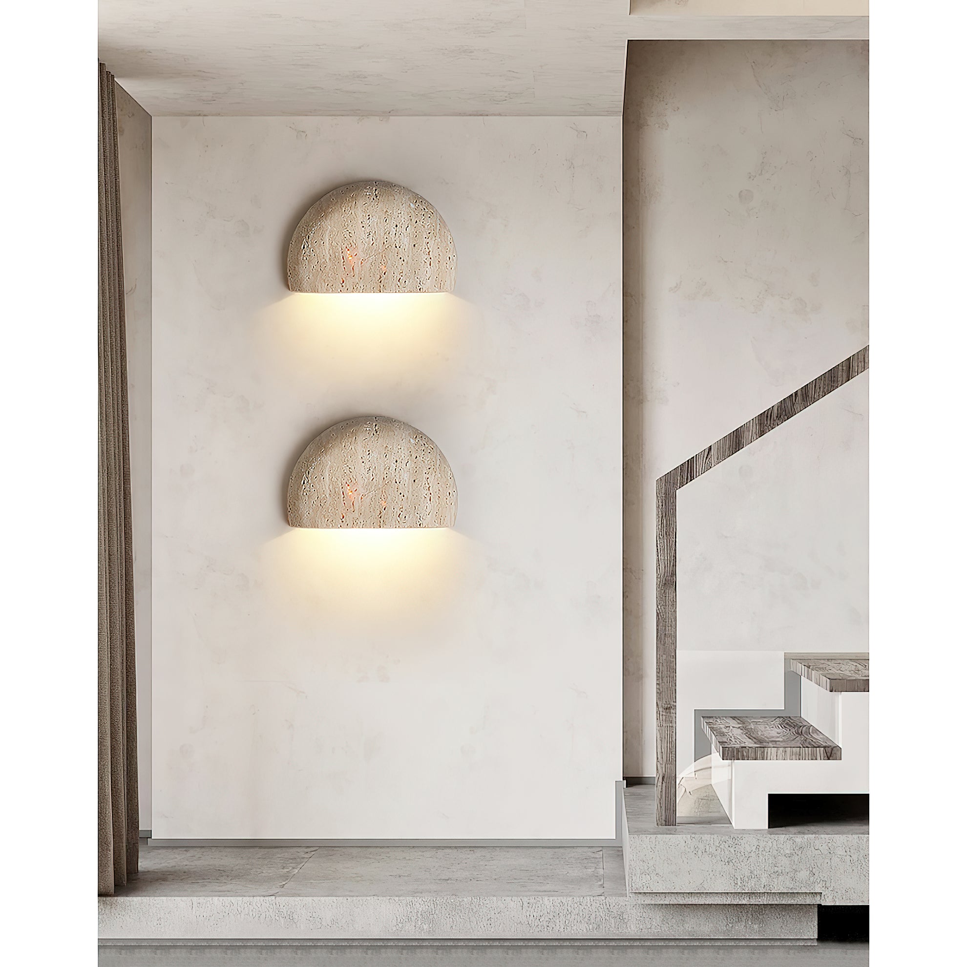 Cuvenarae Modern Minimalist Moon Travertine Wall Lamp